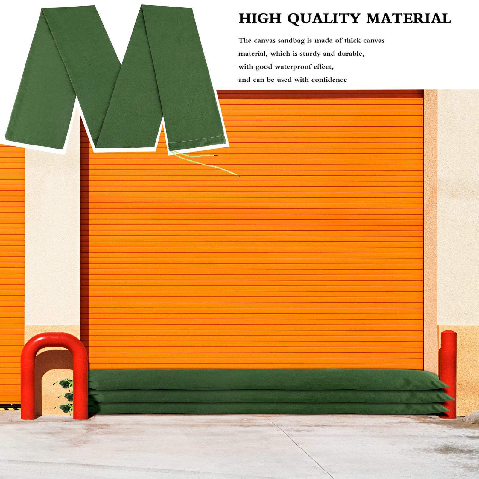 Flood Barrier Bag - 샌드백 롱 샌드백 그린 캔버스 홍수